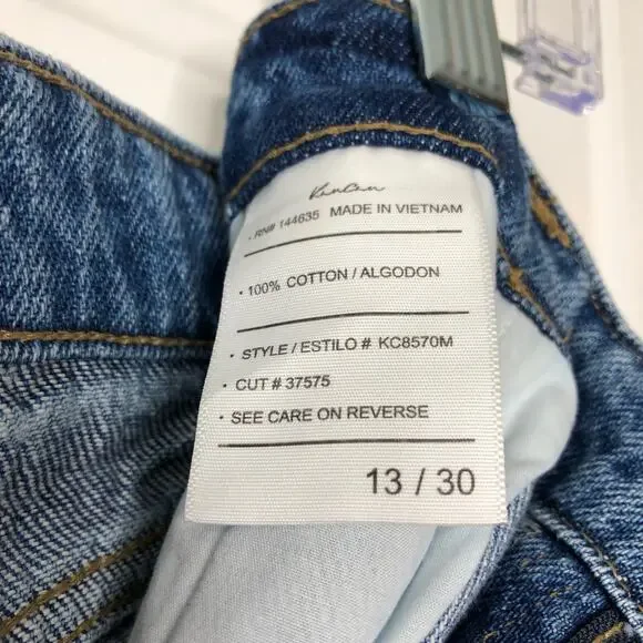 KanCan Womens Artemis High Rise Boyfriend Distressed Jeans Size 13/30 Med Wash - Picture 4 of 11